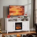 Farmhouse 58'' TV Stand For Tvs Up To 70'' With Electric Fireplace And Adjustable Shelves