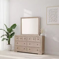 Royal Hampton Dresser Mirror, Modern Classic Oak Beige Solid Wood, 42 Inch