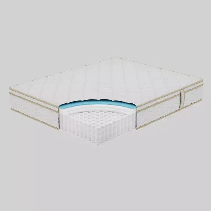 Whisen 12 Queen Hybrid Mattress, Motion Isolation Mattress, Memory Foam Mattress, Pocket Innerspring, Quilted Cover - White