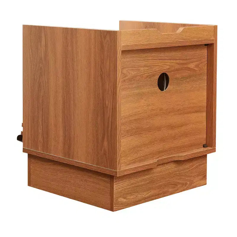 Zeus & Ruta Mid Century Modern Nightstand with Charging Station, 2 Drawers for Bedroom/Living Room
