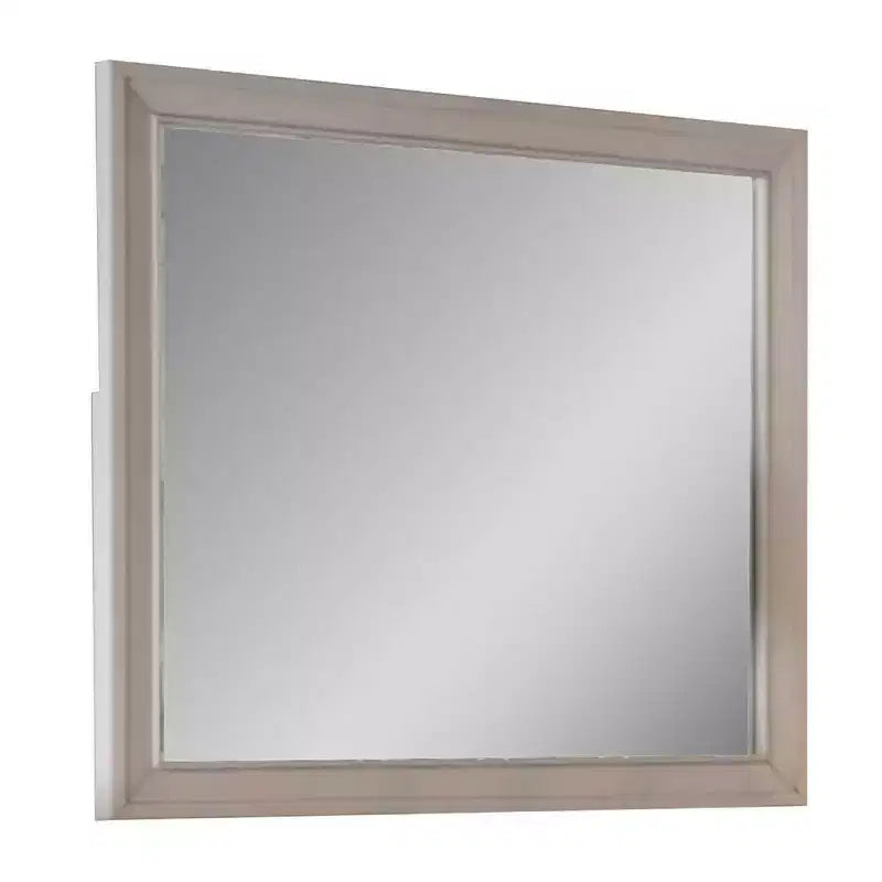 Royal Hampton Dresser Mirror, Beveled Glass, White Solid Wood Frame, 36x40