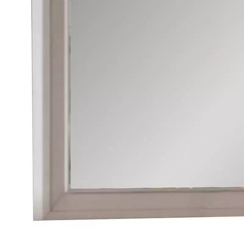 Royal Hampton Dresser Mirror, Beveled Glass, White Solid Wood Frame, 36x40