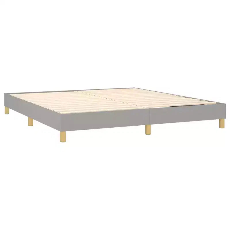 Bed Frame Light Grey 100% Polyester, Plywood, Engineered Wood