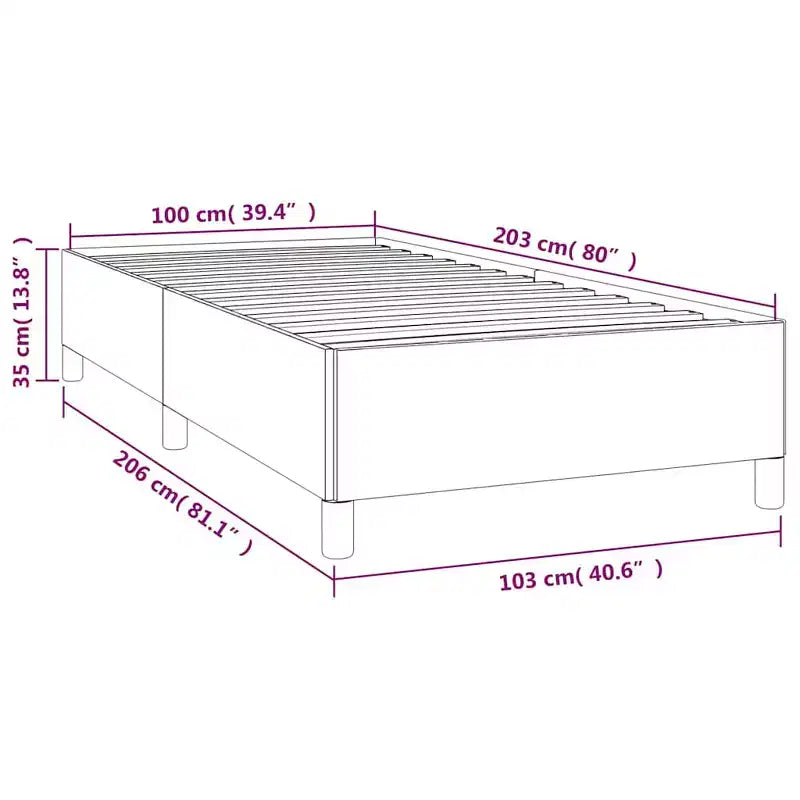 Bed Frame Light Gray Polyester, Plywood, Engineered Wood Twin XL