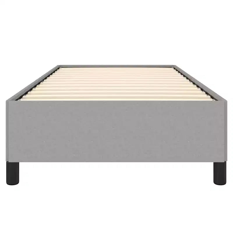 Bed Frame Light Gray Polyester, Plywood, Engineered Wood Twin XL