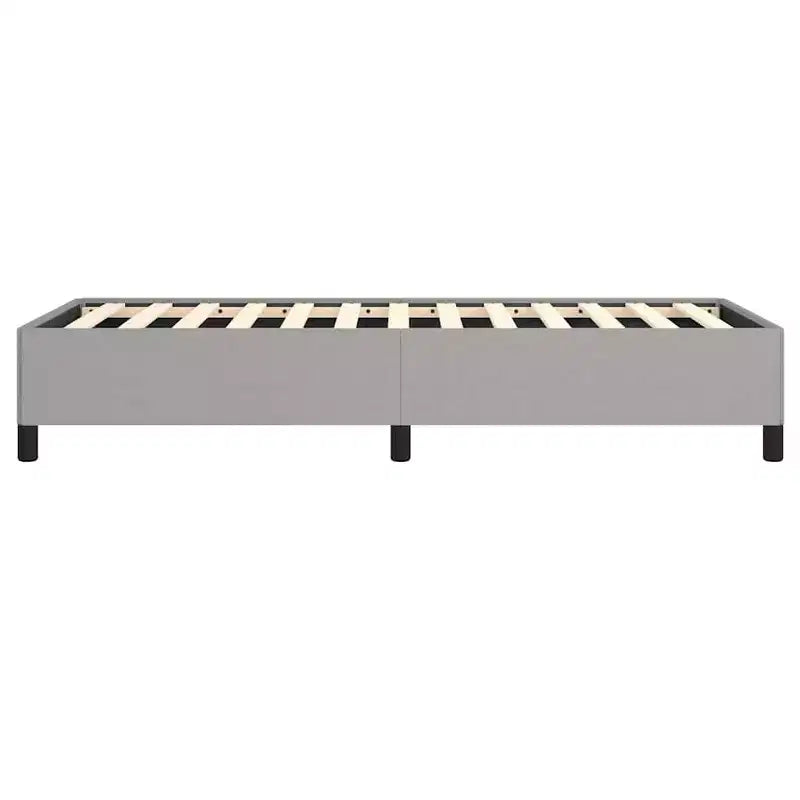 Bed Frame Light Gray Polyester, Plywood, Engineered Wood Twin XL