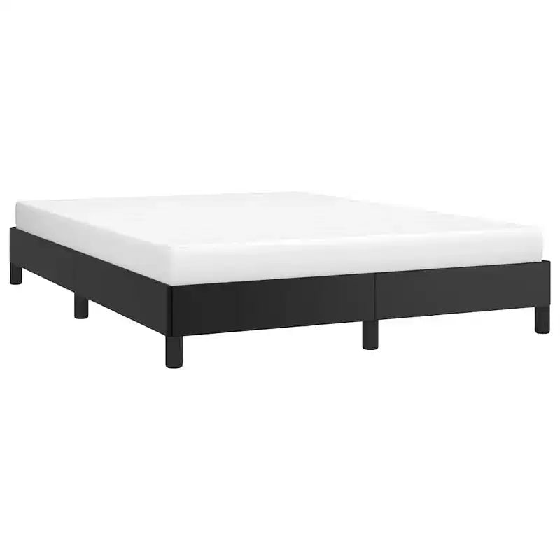 Bed Frame Black Faux leather, plywood, engineered wood Queen