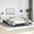 Bed Frame Black Faux leather, plywood, engineered wood Queen
