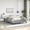 Bed Frame Light grey Polyester, Plywood, Engineered wood Queen