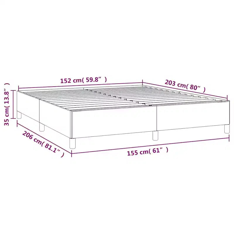 Bed Frame Light grey Polyester, Plywood, Engineered wood Queen