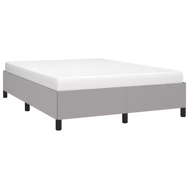 Bed Frame Light grey Polyester, Plywood, Engineered wood Queen