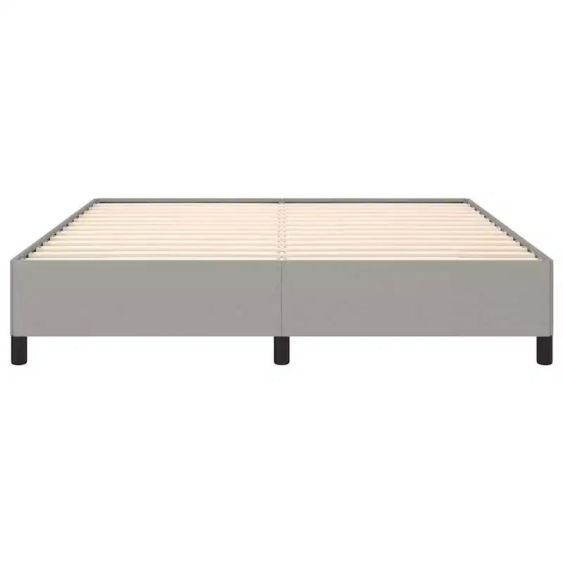 Bed Frame Light grey Polyester, Plywood, Engineered wood Queen