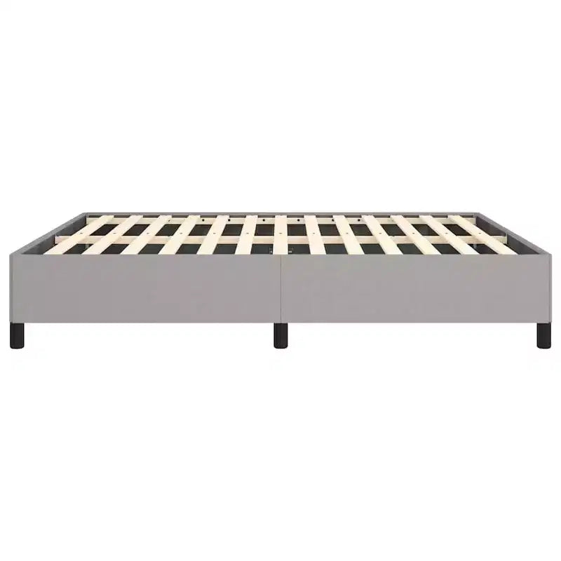 Bed Frame Light grey Polyester, Plywood, Engineered wood Queen