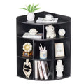 VECELO Corner Cabinet, 3-Tier Cube Storage Organizer, Triangle Bookcases with 8 Cubbies
