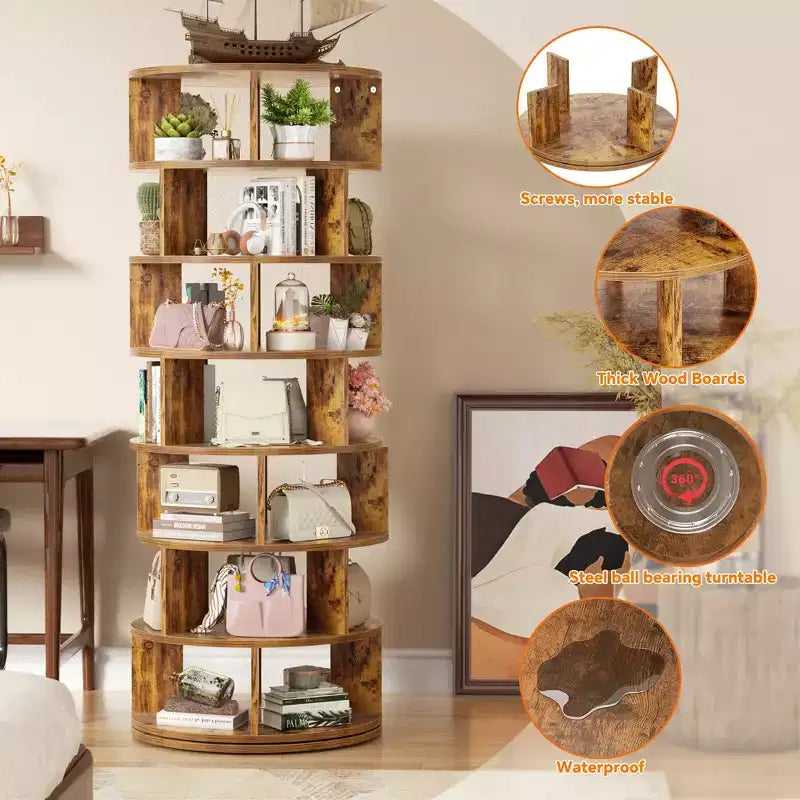 7-Tier Shoe Rack, 28-32 Pair Rotating Shoe Rack Tower