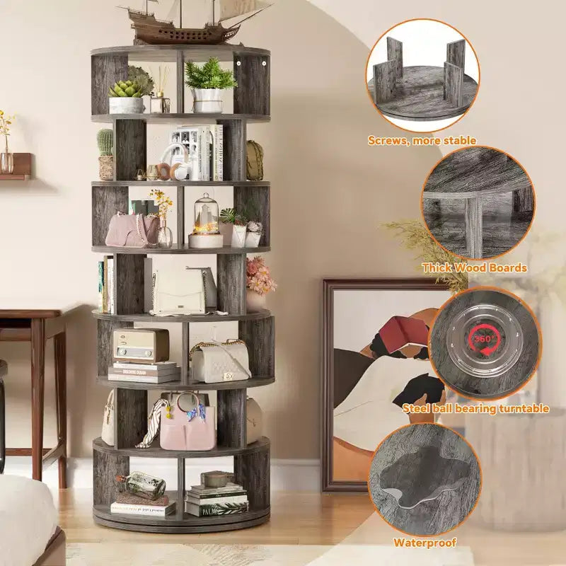 7-Tier Shoe Rack, 28-32 Pair Rotating Shoe Rack Tower