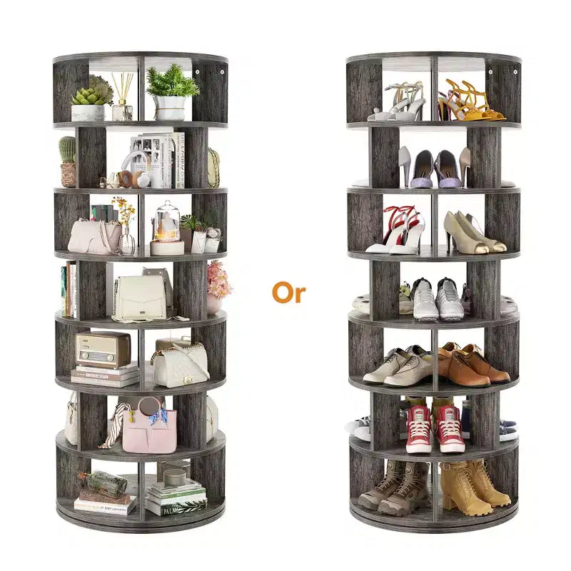 7-Tier Shoe Rack, 28-32 Pair Rotating Shoe Rack Tower