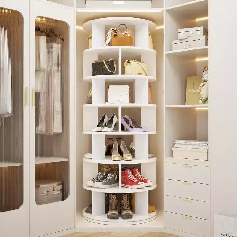 7-Tier Shoe Rack, 28-32 Pair Rotating Shoe Rack Tower