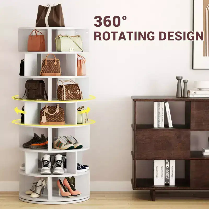 7-Tier Shoe Rack, 28-32 Pair Rotating Shoe Rack Tower
