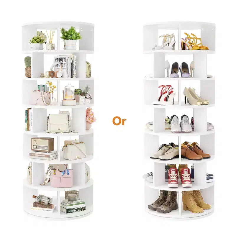 7-Tier Shoe Rack, 28-32 Pair Rotating Shoe Rack Tower