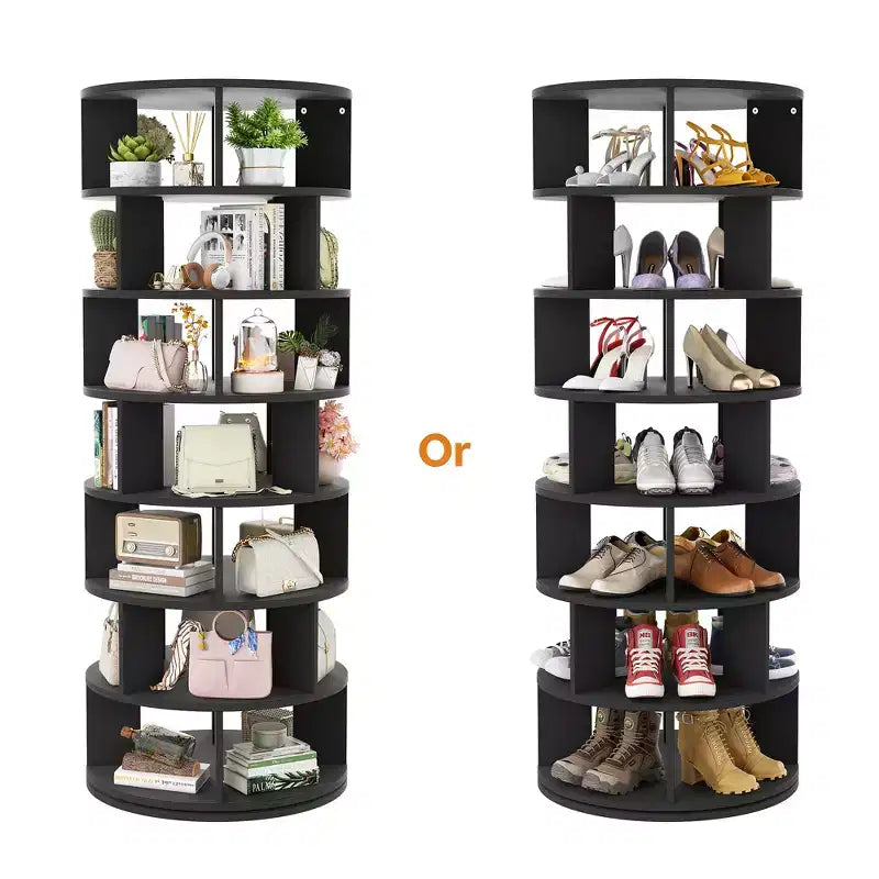 7-Tier Shoe Rack, 28-32 Pair Rotating Shoe Rack Tower