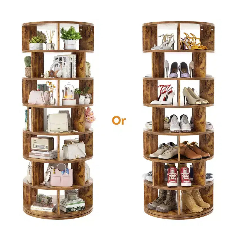 7-Tier Shoe Rack, 28-32 Pair Rotating Shoe Rack Tower