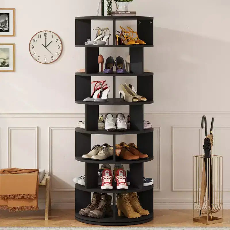 7-Tier Shoe Rack, 28-32 Pair Rotating Shoe Rack Tower