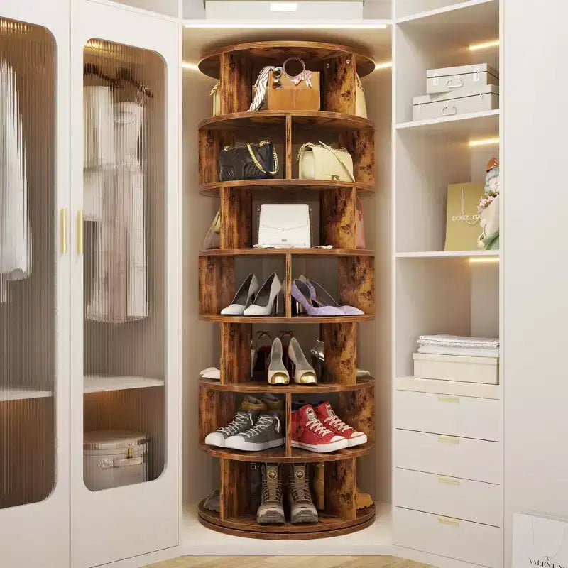 7-Tier Shoe Rack, 28-32 Pair Rotating Shoe Rack Tower