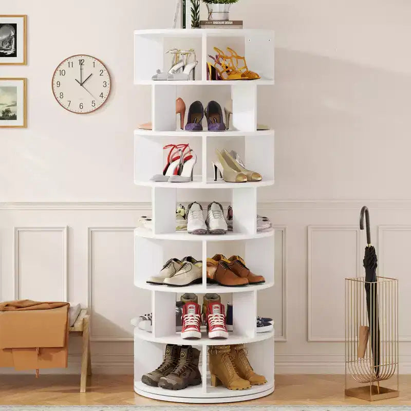 7-Tier Shoe Rack, 28-32 Pair Rotating Shoe Rack Tower