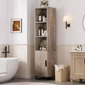 Narrow Bathroom Cabinet, 70 in Tall Storage Cabinet with Metal Frame Base & Adjustable Shelf, Open Storage Freestanding for Laundry Room, Living Room