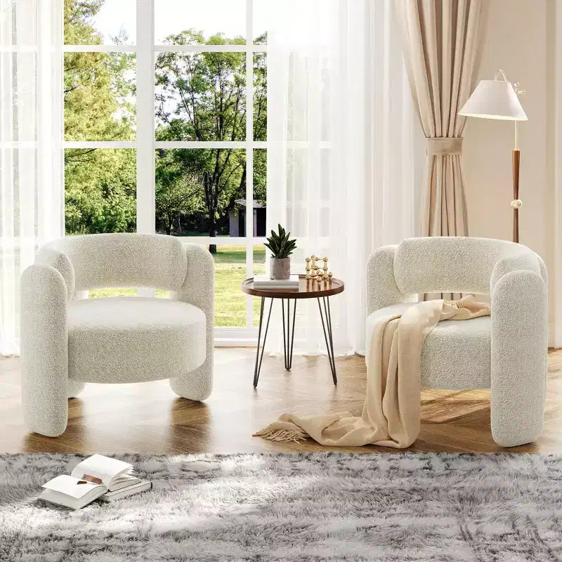 COZONY Premium Wool Lounge Chair, Plush Comfort Armchair for Living Room and Bedroom