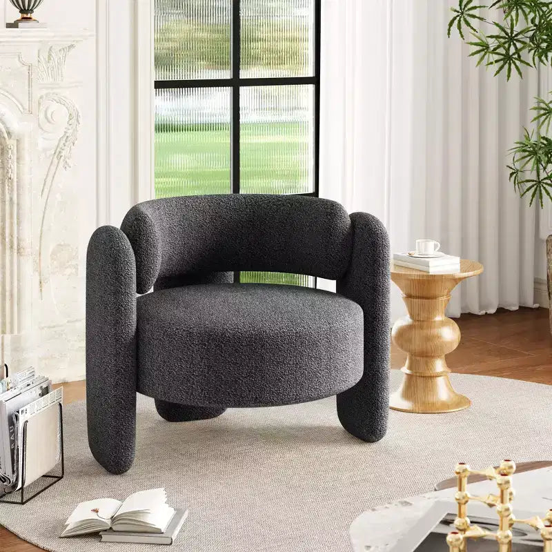 COZONY Premium Wool Lounge Chair, Plush Comfort Armchair for Living Room and Bedroom