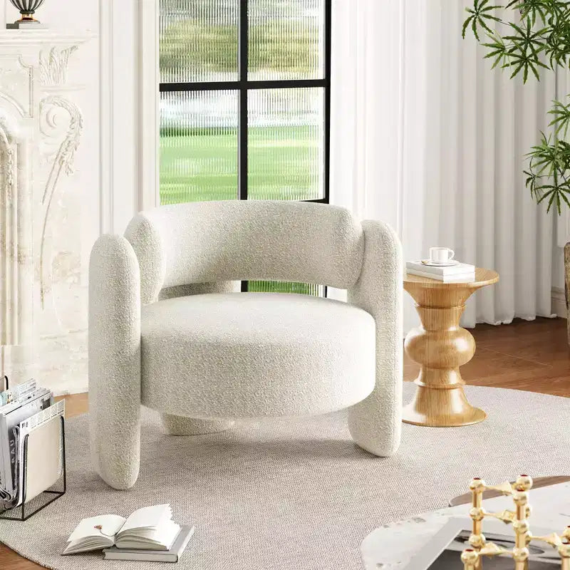 COZONY Premium Wool Lounge Chair, Plush Comfort Armchair for Living Room and Bedroom