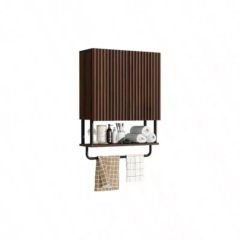 Fluted Bathroom Wall Cabinet with 2 Doors 3 - Tier Modern Farmhouse Over Toilet Storage Cabinet Adjustable Shelf