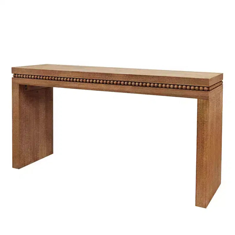 64 Modern Console Table with Decorative Beaded Trim, Elegant Entryway Table for Hallway, Living Room, or Home Office-Panipeachy
