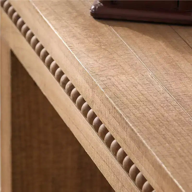 64 Modern Console Table with Decorative Beaded Trim, Elegant Entryway Table for Hallway, Living Room, or Home Office-Panipeachy