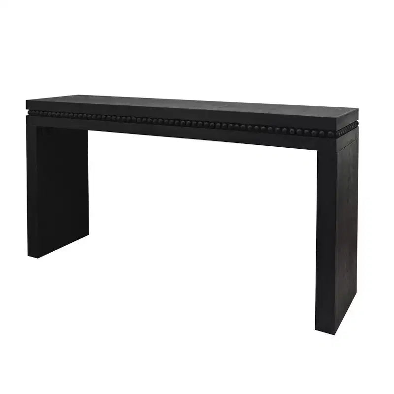64 Modern Console Table with Decorative Beaded Trim, Elegant Entryway Table for Hallway, Living Room, or Home Office-Panipeachy