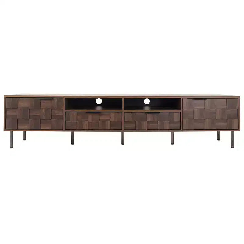 Clihome Mid Century TV Stand with 2 Drawers, Media Console Table for TVs up to 85'', Entertainment Center with Storage for Living Room