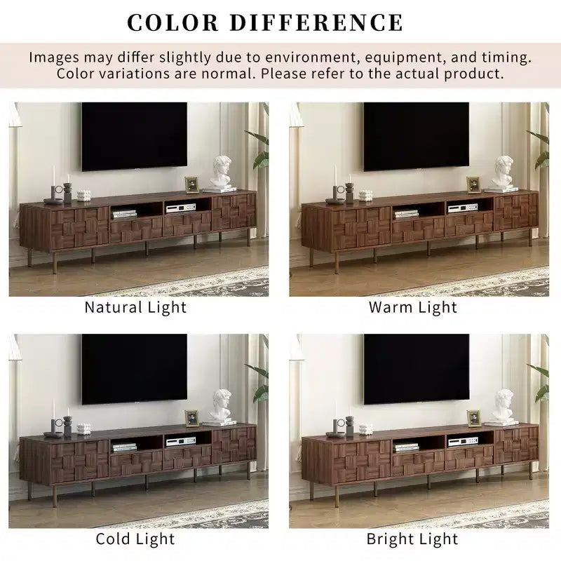Clihome Mid Century TV Stand with 2 Drawers, Media Console Table for TVs up to 85'', Entertainment Center with Storage for Living Room