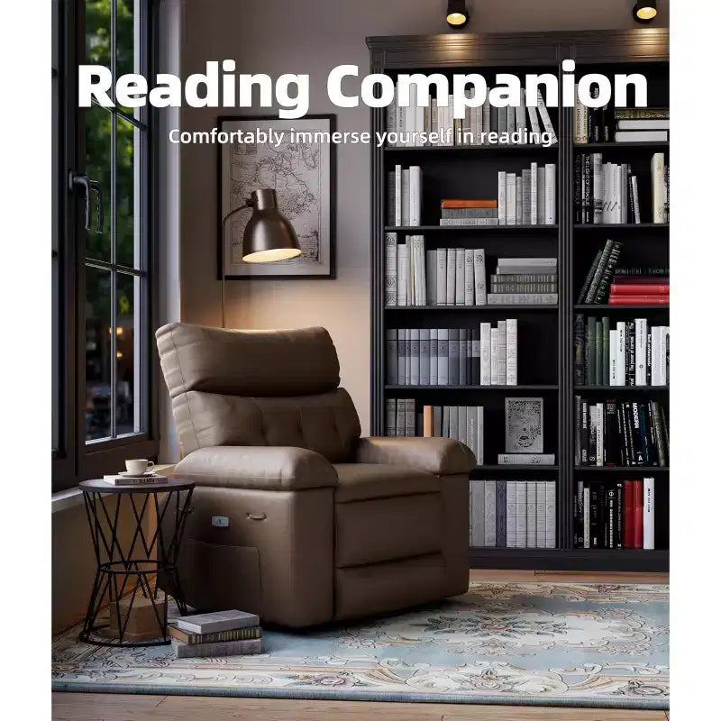 Oversized Wide Recliner Chair - PU Leather Large Manual Recliner for Adults,1.5X Sponge Filling and Easy Recline Mechanism for Relaxation