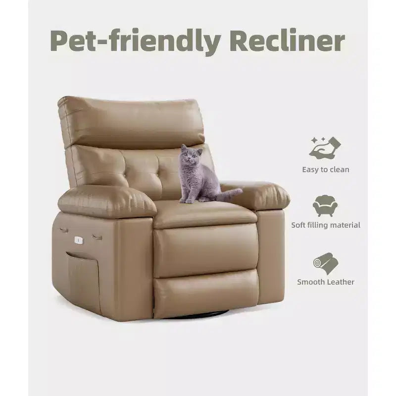 Oversized Wide Recliner Chair - PU Leather Large Manual Recliner for Adults,1.5X Sponge Filling and Easy Recline Mechanism for Relaxation