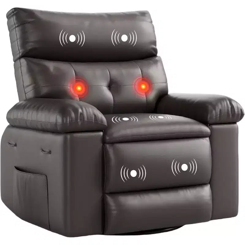 Oversized Wide Recliner Chair - PU Leather Large Manual Recliner for Adults,1.5X Sponge Filling and Easy Recline Mechanism for Relaxation