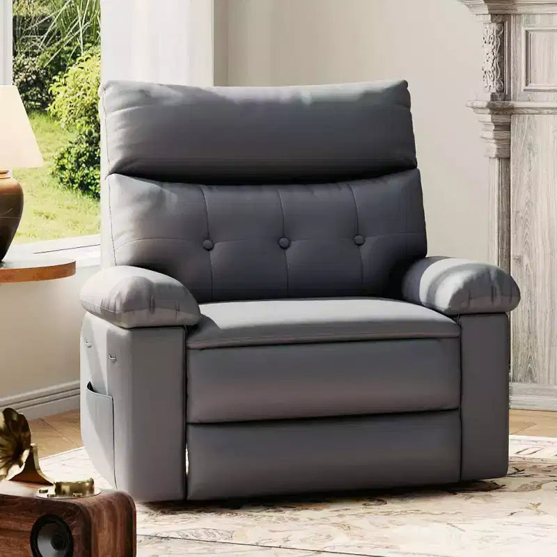 Oversized Wide Recliner Chair - PU Leather Large Manual Recliner for Adults,1.5X Sponge Filling and Easy Recline Mechanism for Relaxation