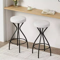 EHMKNP 29'' Counter Height Bar Stool with Footrest,Upholstered Round Barstools for Kitchen & Dining Room(Set of 2)