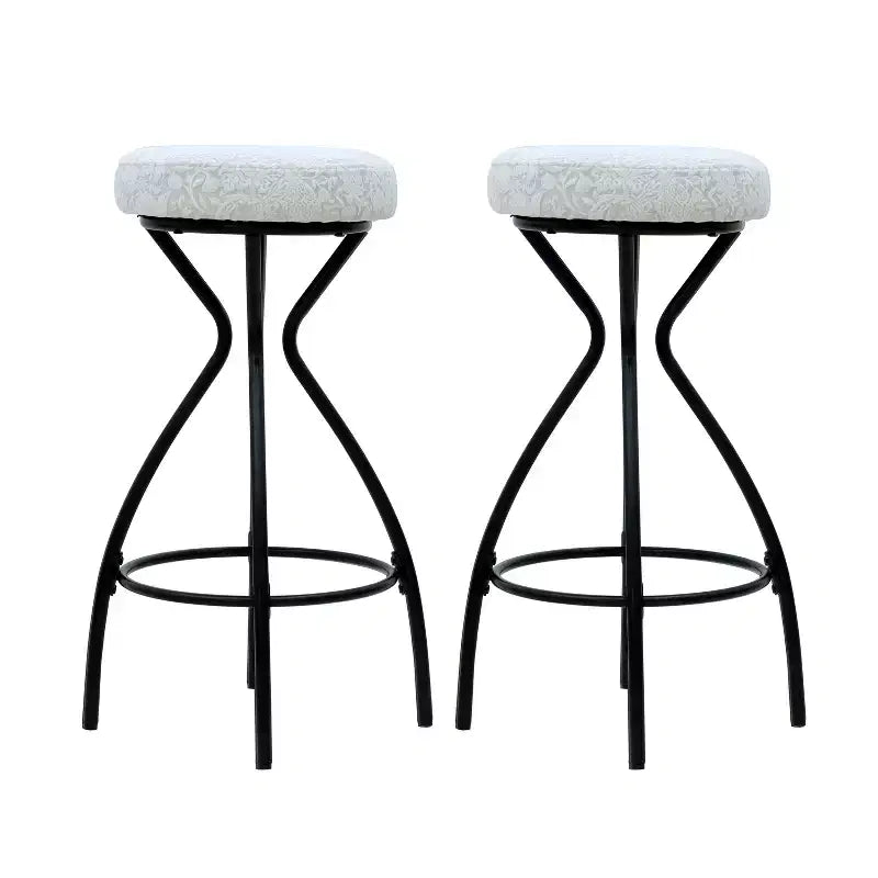 EHMKNP 29'' Counter Height Bar Stool with Footrest,Upholstered Round Barstools for Kitchen & Dining Room(Set of 2)
