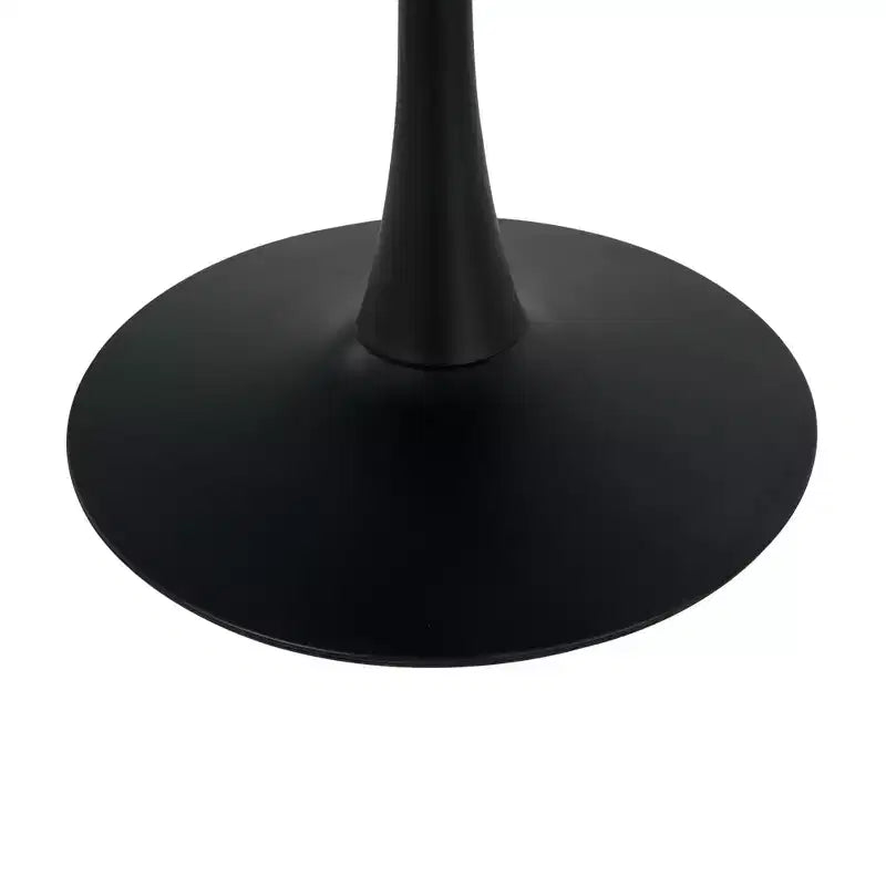 Mid Century Modern Dining Table, 31.5 in Modern Base Pedestal Table for Small Spaces Coffee Table for Dining Room, Kitchen-Black Small