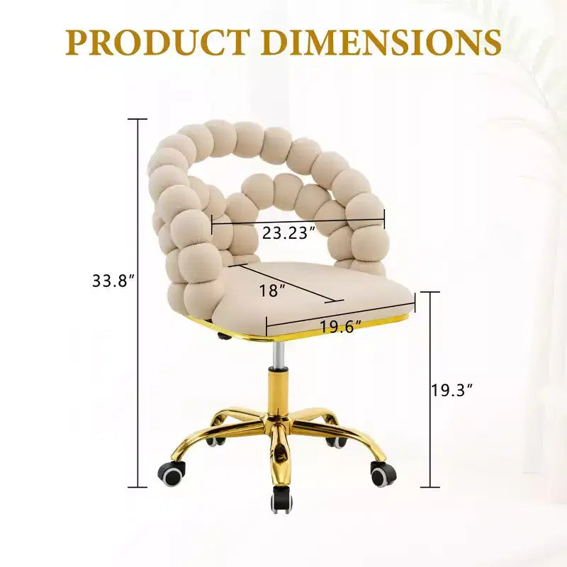 TUYOHW Velvet Leisure Chair,Spherical-Tufted Upholstered Chair with Gold Five-Claw Casters,Modern Swivel Accent Chair for Living Room,Office