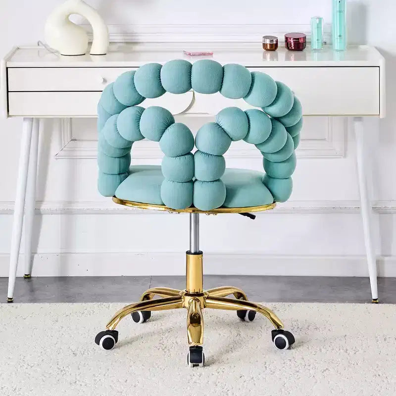 TUYOHW Velvet Leisure Chair,Spherical-Tufted Upholstered Chair with Gold Five-Claw Casters,Modern Swivel Accent Chair for Living Room,Office