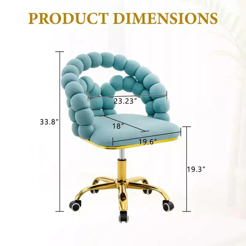 TUYOHW Velvet Leisure Chair,Spherical-Tufted Upholstered Chair with Gold Five-Claw Casters,Modern Swivel Accent Chair for Living Room,Office