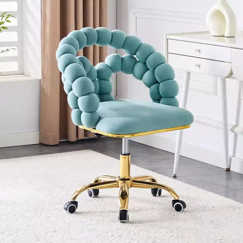 TUYOHW Velvet Leisure Chair,Spherical-Tufted Upholstered Chair with Gold Five-Claw Casters,Modern Swivel Accent Chair for Living Room,Office